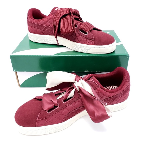 puma suede heart quilted